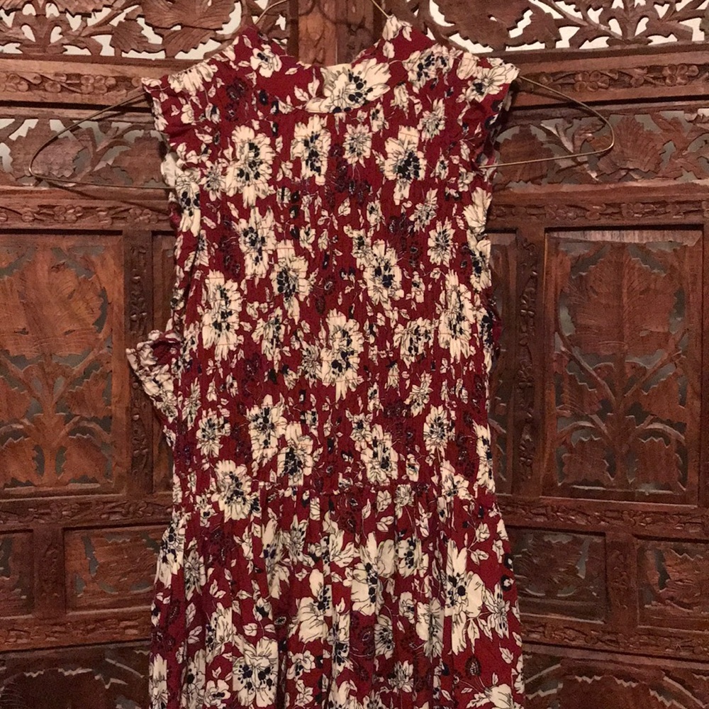 Floral high neck mini dress